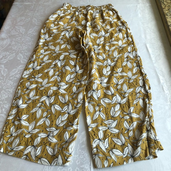 Rachel Zoe Mustard/White Floral Pants Women’s Size XS 100% Linen Bohemian Style - Picture 16 of 16